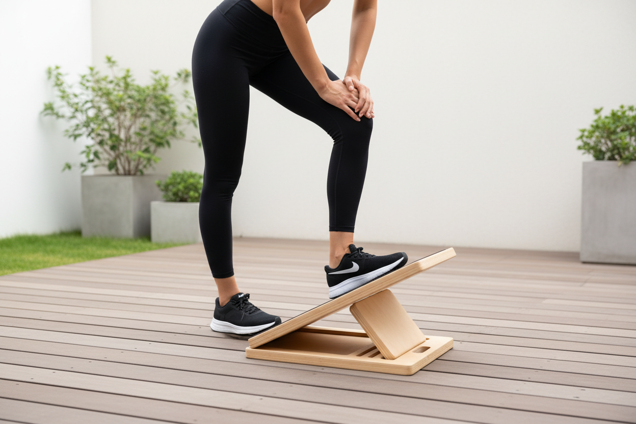 Kvinna som stretchar på Vyora Stretch & Mobility Board