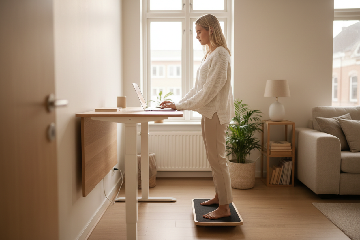 Naturlig bild på balance board i kontorsmiljö